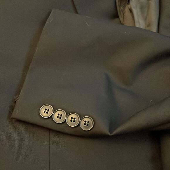 Peter Millar Black Wool Two Button Blazer Sport Coat Jacket Size 46T - Picture 5 of 9